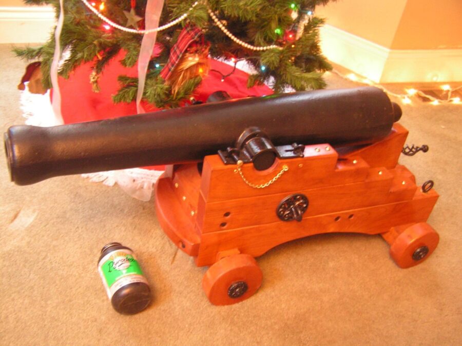 Napoleon cannon barrel on carriage