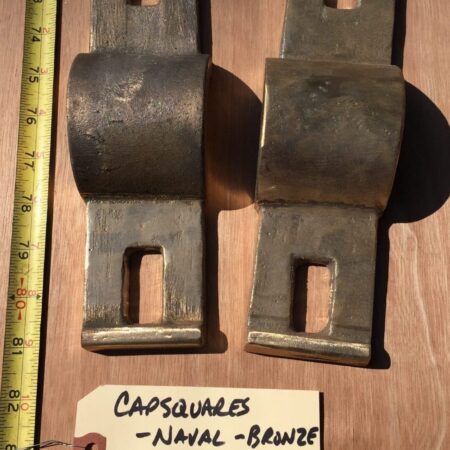 Capsquares pair - 2 1/2" trunions Naval - Bronze